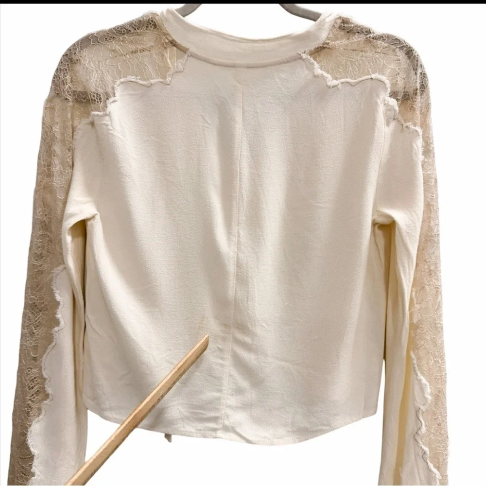 FREE PEOPLE Freya Blouse Ivory Size XS